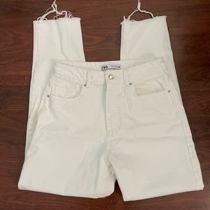 Zara straight leg white jeans